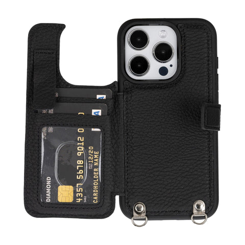 Fermo Leather Crossbody Wallet Phone Case for iPhone 15 Pro