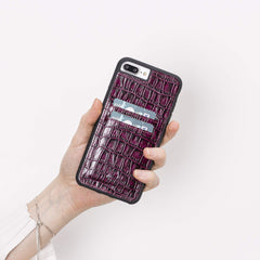 Funda tipo billetera de cuero Capri Snap On para iPhone 7 Plus
