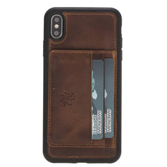 Funda tipo billetera de cuero Pisa Snap On con soporte para iPhone XS Max