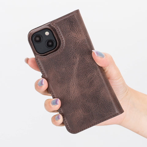 Funda tipo billetera de cuero con bloqueo RFID Florence para iPhone 14