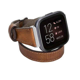 Serena Leather Double Wrap Watch Band for Fitbit Versa