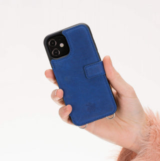 Fermo Funda de cuero para teléfono con billetera cruzada para iPhone 12 Mini