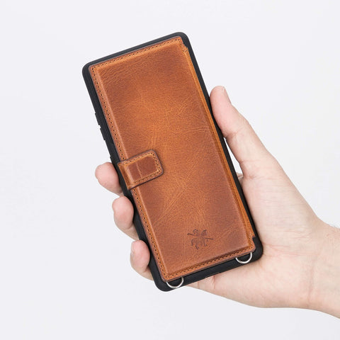 Fermo Funda de cuero para teléfono con billetera cruzada para Galaxy S21 Ultra