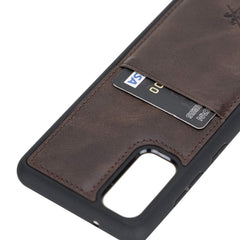 Funda tipo billetera de cuero Capri Snap On para Samsung Galaxy S20