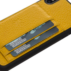 Funda tipo billetera de cuero Pisa Snap On con soporte para iPhone XS Max