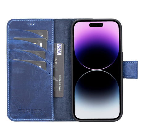 Ravenna RFID Blocking Detachable Leather Wallet Case for iPhone 14 Pro