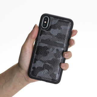 Funda tipo billetera de cuero Capri Snap On para iPhone X