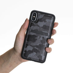 Funda tipo billetera de cuero Capri Snap On para iPhone X