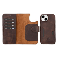 Funda tipo billetera de cuero con bloqueo RFID Florence para iPhone 15