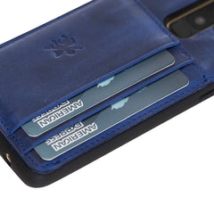 Funda tipo billetera de cuero Pisa Snap On con soporte para Samsung Galaxy S9 Plus