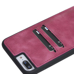 Funda tipo billetera de cuero Capri Snap On para iPhone 7 Plus