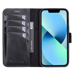 Funda tipo billetera de cuero desmontable con bloqueo RFID Ravenna para iPhone 13 Pro