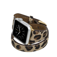Serena Leather Double Wrap Band Strap for Apple Watch