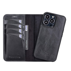 Funda tipo billetera de cuero desmontable con bloqueo RFID Ravenna para iPhone 13 Pro