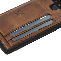 Funda tipo billetera de cuero Pisa Snap On con soporte para Samsung Galaxy Note 9