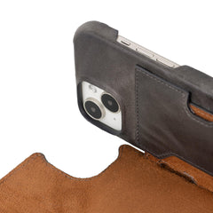 Funda tipo billetera de cuero con bloqueo RFID Florence para iPhone 15