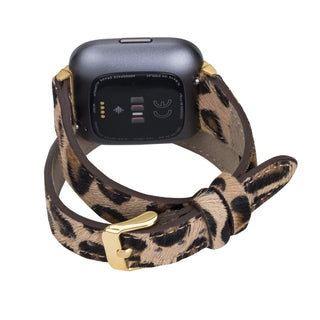 Serena Leather Double Wrap Watch Band for Fitbit Versa