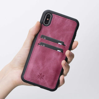 Funda tipo billetera de cuero Capri Snap On para iPhone XS Max