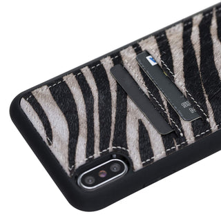 Funda tipo billetera de cuero Capri Snap On para iPhone XS Max