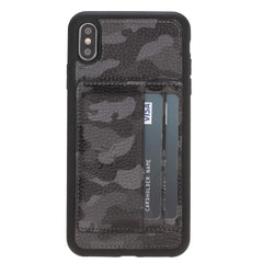 Funda tipo billetera de cuero Pisa Snap On con soporte para iPhone XS Max