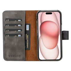 Funda tipo billetera de cuero con bloqueo RFID Florence para iPhone 15