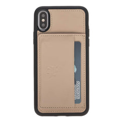 Funda tipo billetera de cuero Pisa Snap On con soporte para iPhone XS