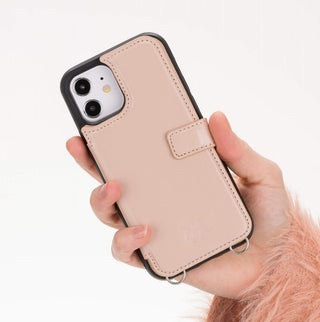 Fermo Funda de cuero para teléfono con billetera cruzada para iPhone 12 Pro Max