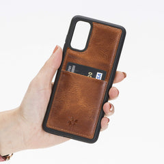 Funda tipo billetera de cuero Capri Snap On para Samsung Galaxy S20