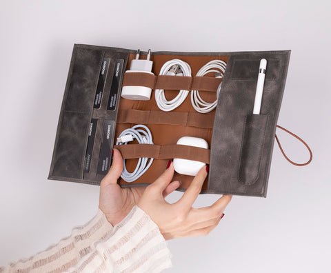 Lazio Leather Cable Organizer