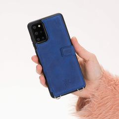 Fermo Funda de cuero para teléfono con billetera cruzada para Galaxy S20 Plus