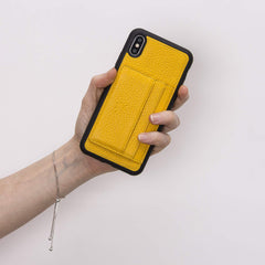 Funda tipo billetera de cuero Pisa Snap On con soporte para iPhone XS Max