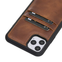 Funda tipo billetera de cuero Capri Snap On para iPhone 11 Pro Max