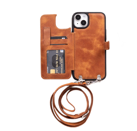 Fermo Leather Crossbody Wallet Phone Case for iPhone 15 Plus