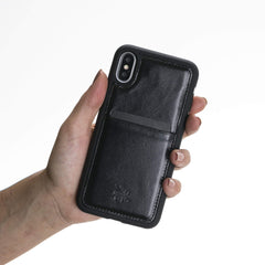 Funda tipo billetera de cuero Capri Snap On para iPhone X