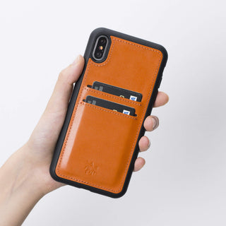 Funda tipo billetera de cuero Capri Snap On para iPhone XS Max