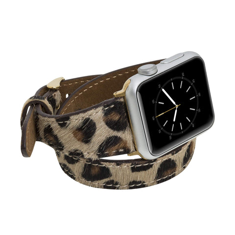 Correa de cuero Serena con doble envoltura para Apple Watch