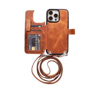Fermo Leather Crossbody Wallet Phone Case for iPhone 15 Pro Max