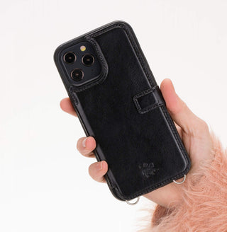 Fermo Funda de cuero para teléfono con billetera cruzada para iPhone 12 Pro Max