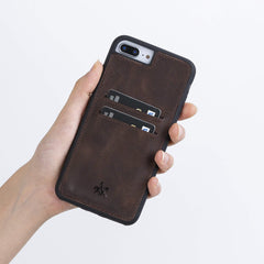 Funda tipo billetera de cuero Capri Snap On para iPhone 7 Plus