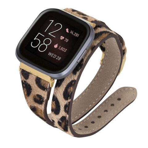 Serena Leather Double Wrap Watch Band for Fitbit Versa