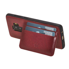 Funda tipo billetera de cuero Pisa Snap On con soporte para Samsung Galaxy S9 Plus