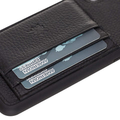 Funda tipo billetera de cuero Pisa Snap On con soporte para iPhone XS Max