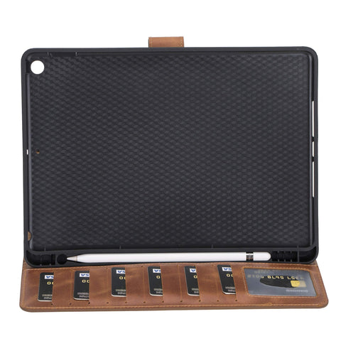 Funda tipo billetera de cuero Parma para iPad 10.2 2019