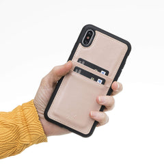 Funda tipo billetera de cuero Capri Snap On para iPhone XS Max