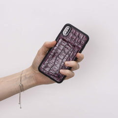 Funda tipo billetera de cuero Pisa Snap On con soporte para iPhone XS