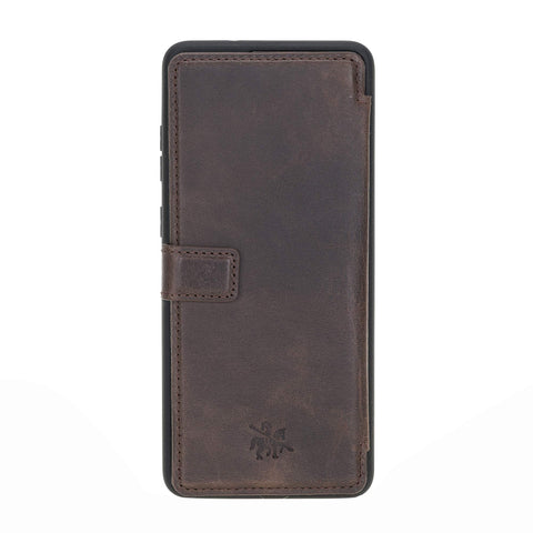 Verona Funda tipo billetera delgada de cuero con bloqueo RFID para Samsung Galaxy S20