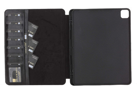 Funda tipo billetera de cuero Parma para iPad Pro 12.9 2021 (5.a generación)/ 2020 (4.a generación)/ 2022 (6.a generación)