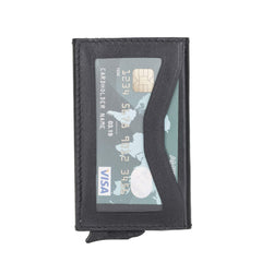 Turin Premium Genuine Leather Mechanical Card Holder