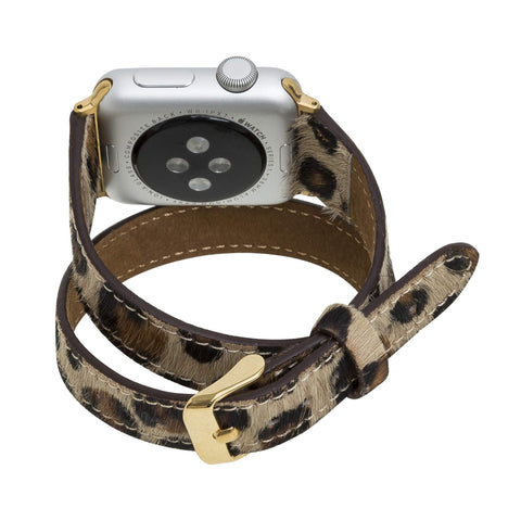 Correa de cuero Serena con doble envoltura para Apple Watch