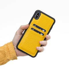 Funda tipo billetera de cuero Capri Snap On para iPhone XS Max